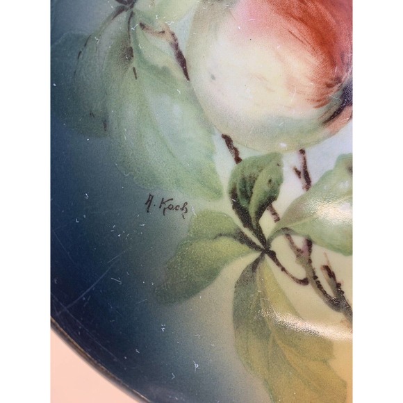 Beautiful Antique J & C Jaeger & Co. Bavaria Louise Fruit Plate A. Koch Signed - Picture 4 of 11
